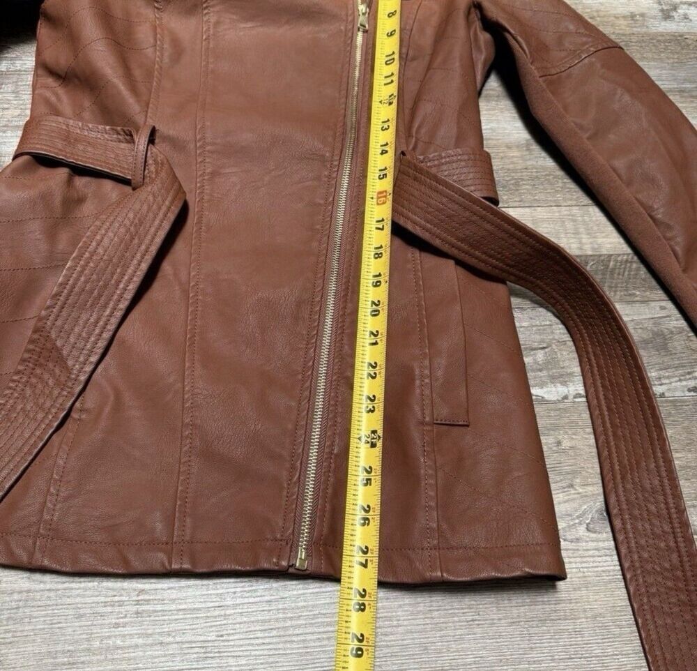 Baccini Women's Faux Leather Jacket Size Small, Brown - Picture 7 of 7